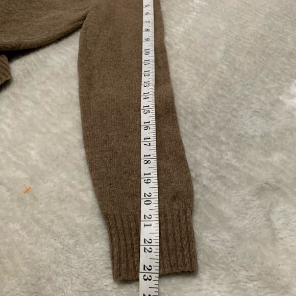 Express Mens V Neck 100% LambsWool Brown Pullover Sweater Size Medium‎ Logo - Picture 5 of 7